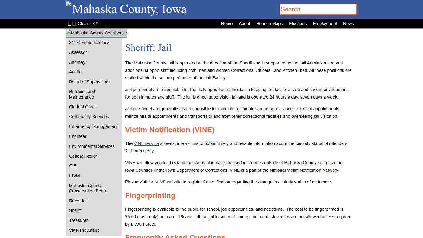 Jail - Mahaska County, Iowa | mahaskacountyia.gov
